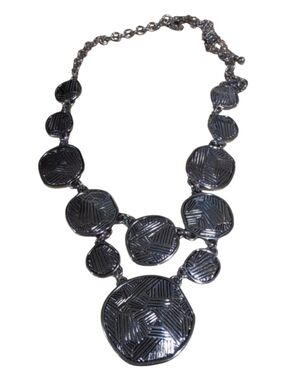 Lia Sophia Solace Silver Medallion Necklace.